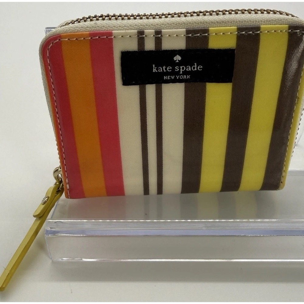 Kate Spade Women's Multicolor Striped Small Zip‎ Around Wallet
